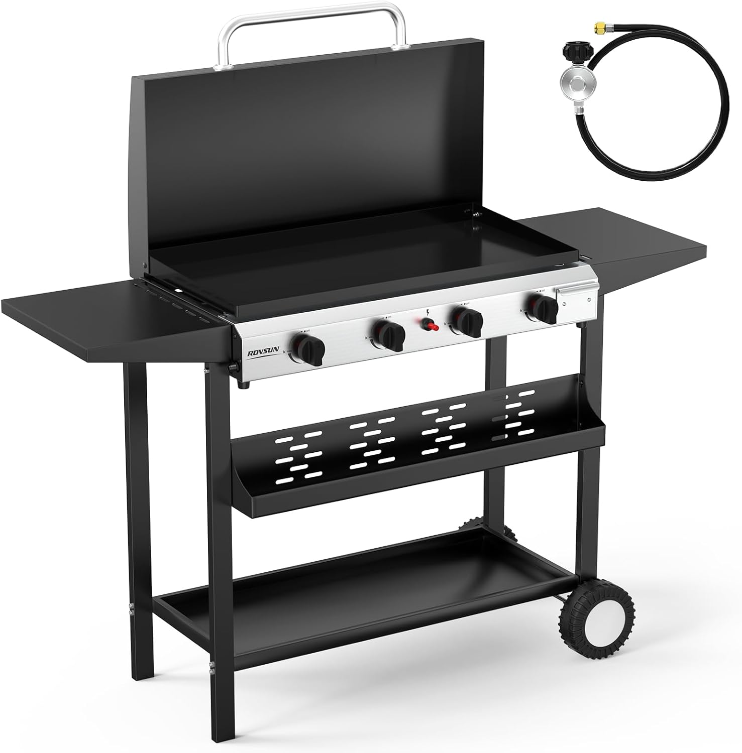Camping Cooking Flat Top - Electronic Ignition 4-Burner Propane Griddle -