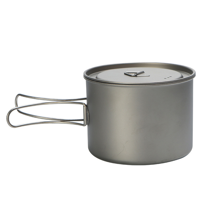 Camping Outdoor Cooking Set - Outdoor Picnic Titanium Cooking Pot 750ml