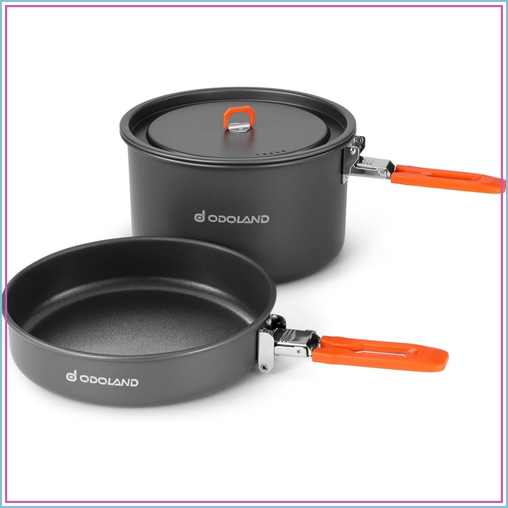 Camping Cooking Mess Kit - Non-Stick Camping Cookware Mess Kit, Lightweight