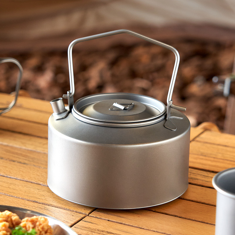 Camping Outdoor Cooking Set - Camping Water Cooking Kettle Titanium Kettle