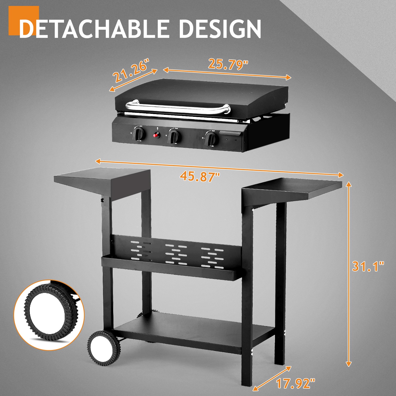 3-Burner Flat Top Gas Griddle  - đánh giá và giá Camping Cooking Flat Top
