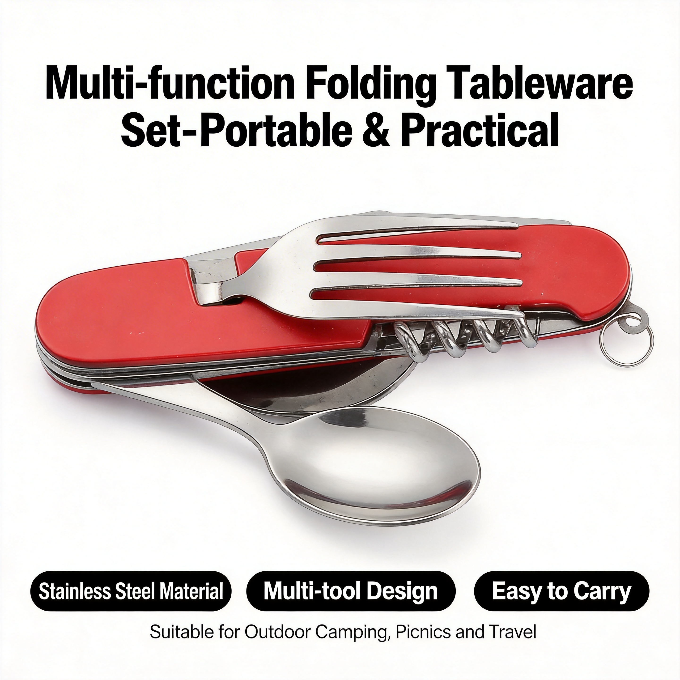 4-in-1 Portable Stainless Stee - đánh giá và giá Camping Cooking Knife Set