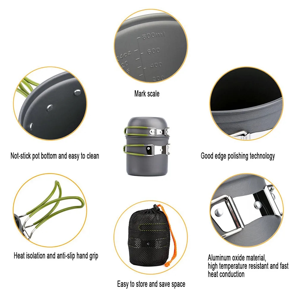 Camping Cookware Mess Kit Ultr - đánh giá và giá Camping Outdoor Cooking Set