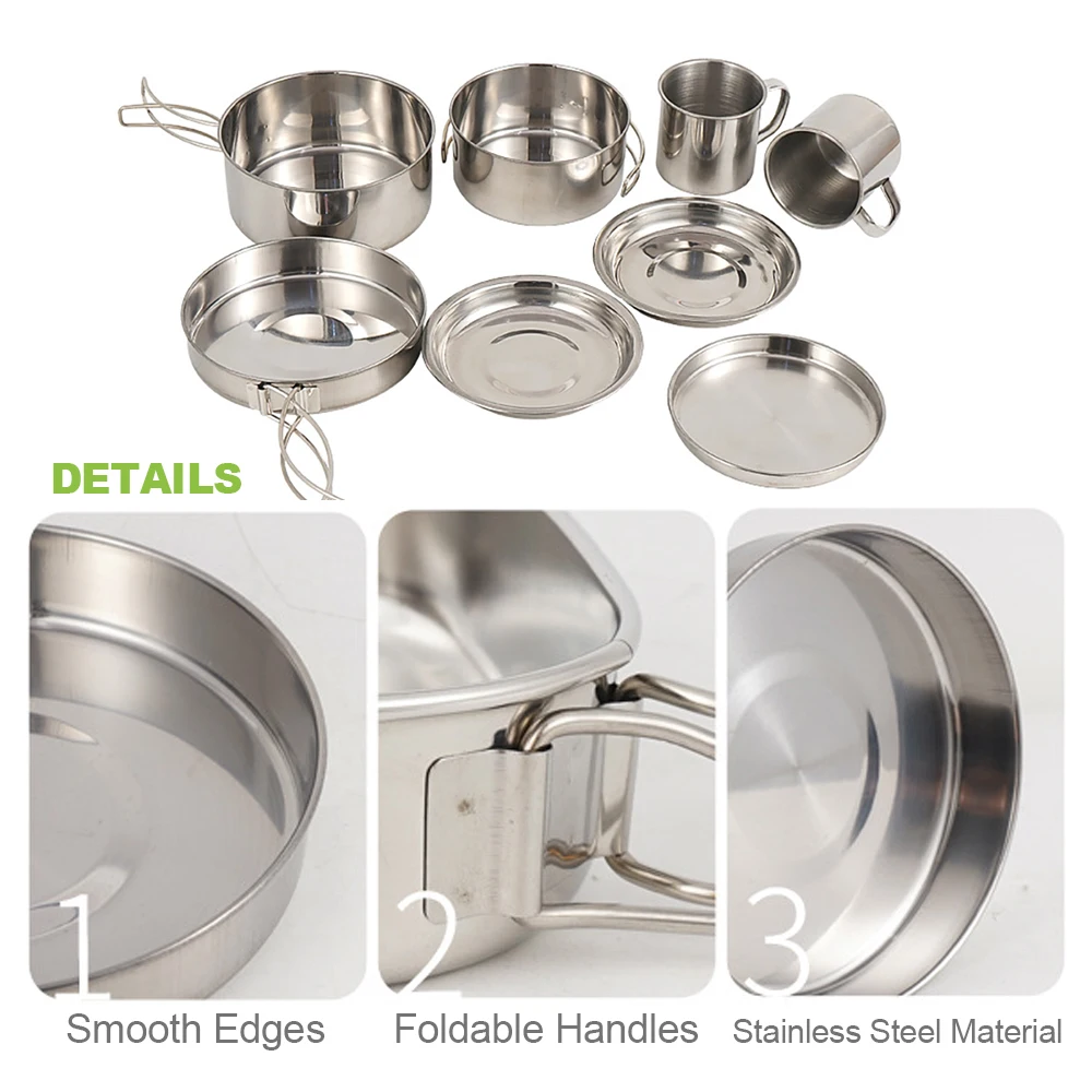 For 8PCS Camping Cookware Mess - đánh giá và giá Camping Cooking Mess Kit