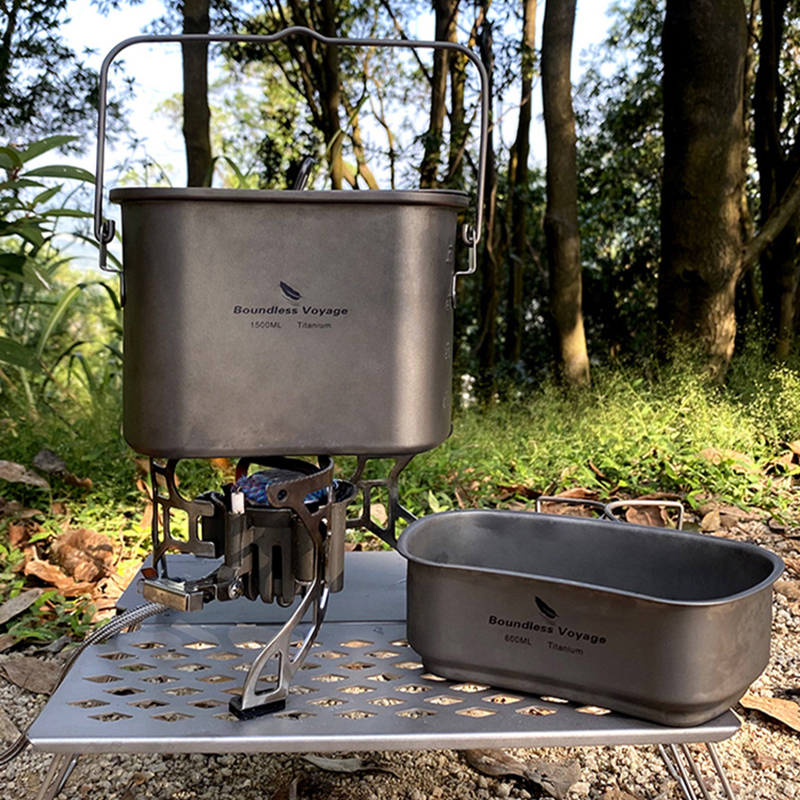 1.5L Outdoor Military Canteen  - đánh giá và giá Camping Cooking Mess Kit