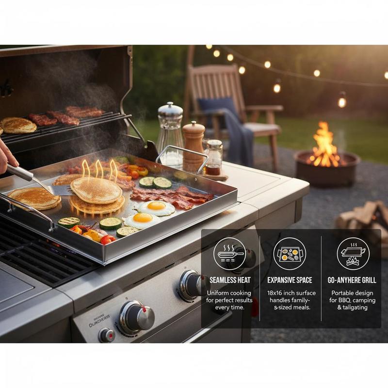 Universal Flat Top Griddle 18x - đánh giá và giá Camping Cooking Flat Top