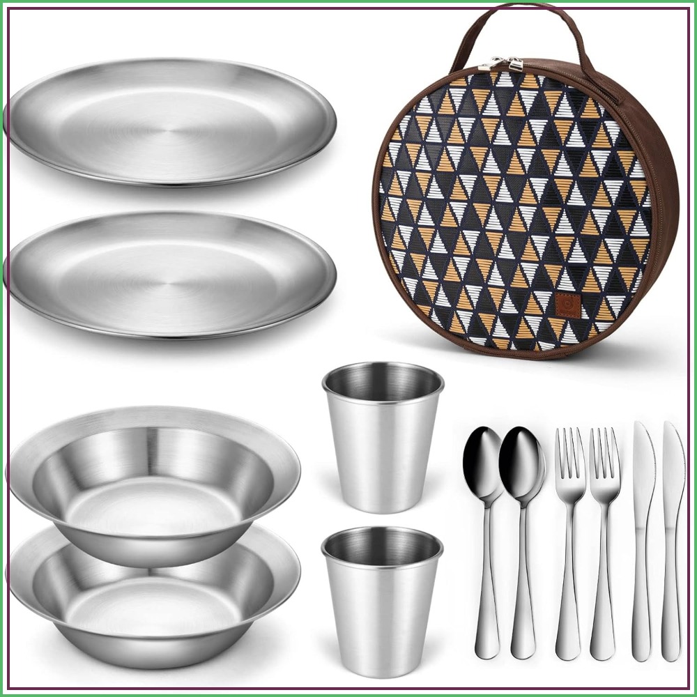 Stainless Steel Camping Mess K - đánh giá và giá Camping Cooking Mess Kit