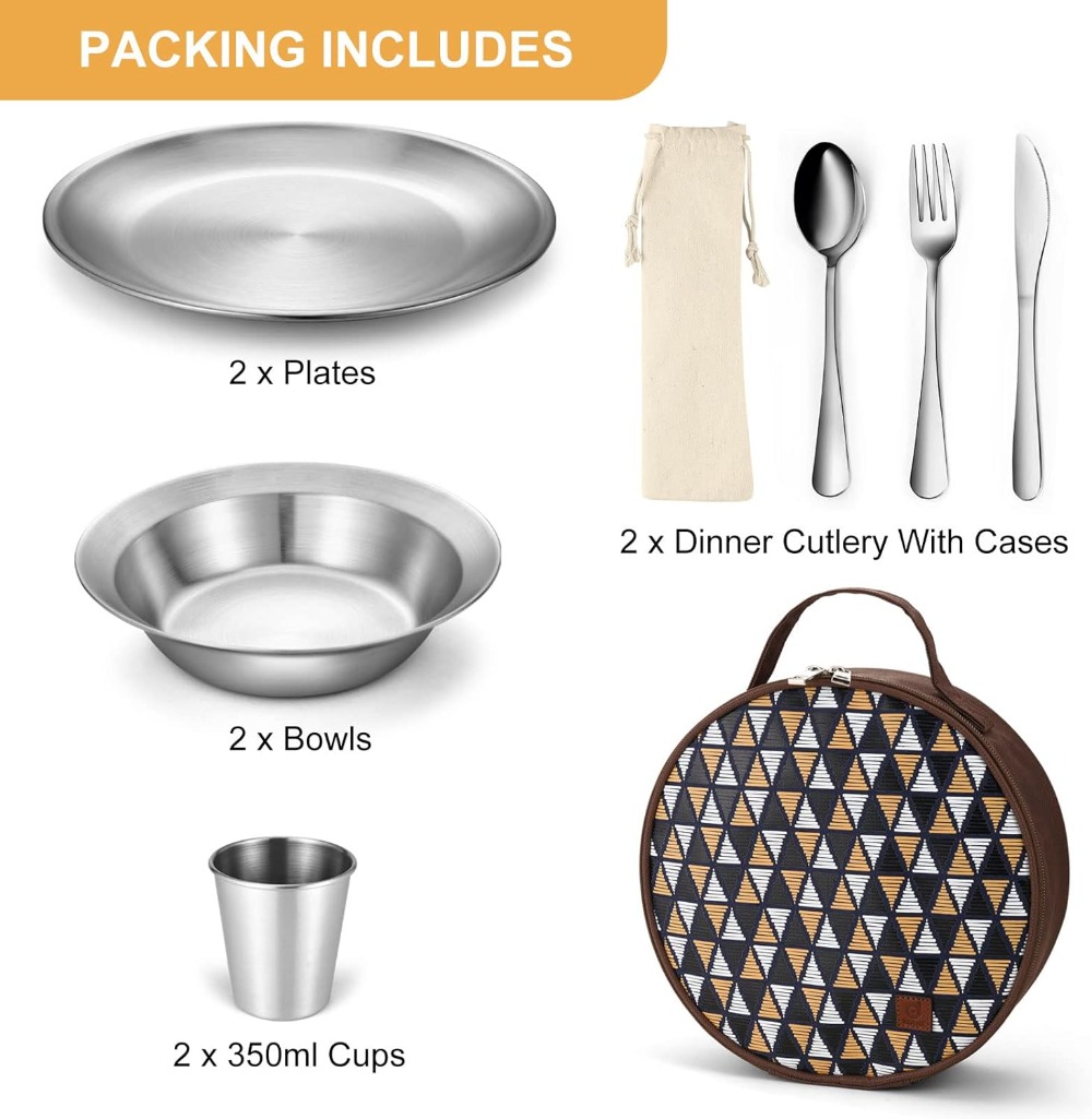Stainless Steel Camping Mess K - đánh giá và giá Camping Cooking Mess Kit