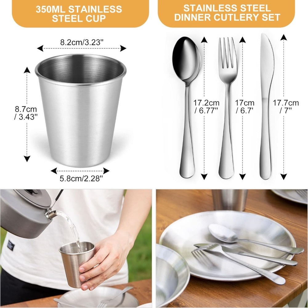 Stainless Steel Camping Mess K - đánh giá và giá Camping Cooking Mess Kit