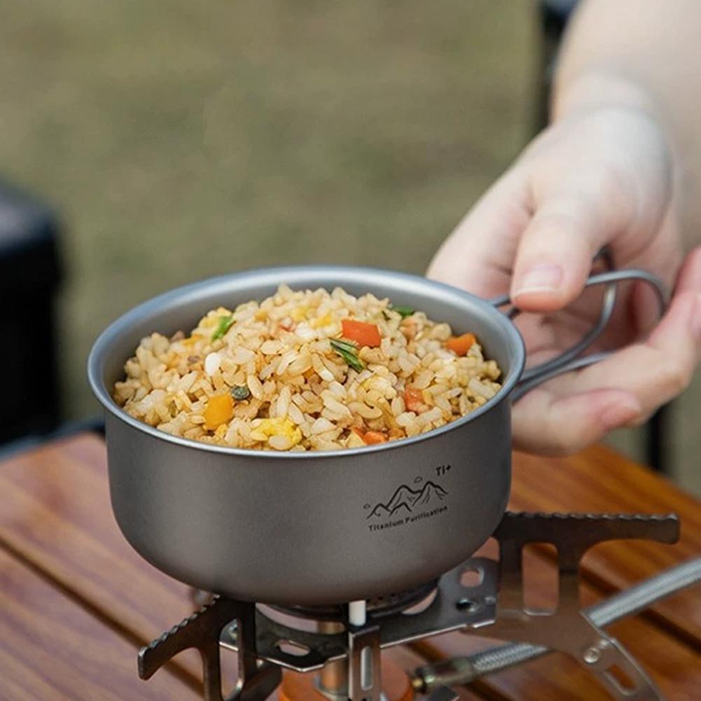 Compact Titanium Alloy Camping - đánh giá và giá Camping Cooking Set Stainless Steel