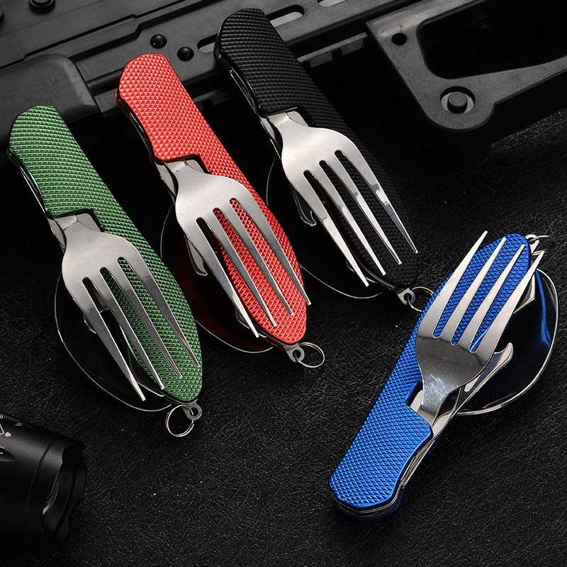 4 in1 Foldable Camping Utensil - đánh giá và giá Camping Cooking Set Stainless Steel