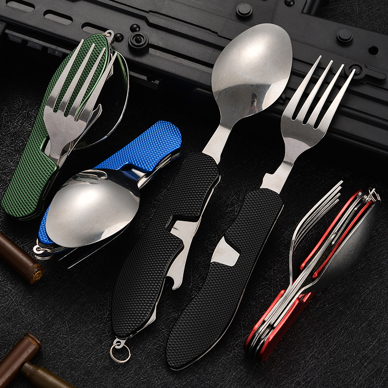 4 in1 Foldable Camping Utensil - đánh giá và giá Camping Cooking Set Stainless Steel