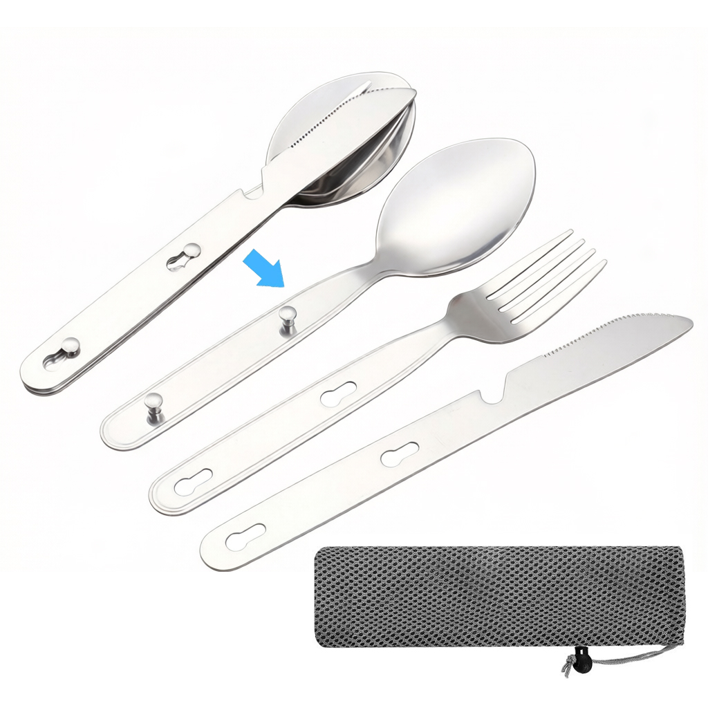 3pcs/set Folding Spoon Fork Kn - đánh giá và giá Camping Cooking Knife Set