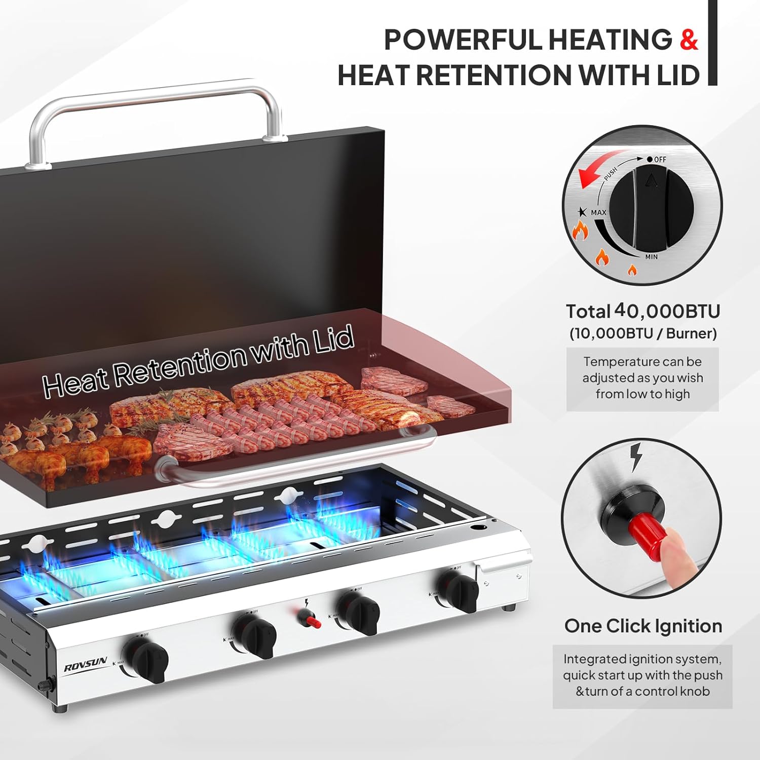 Electronic Ignition 4-Burner P - đánh giá và giá Camping Cooking Flat Top