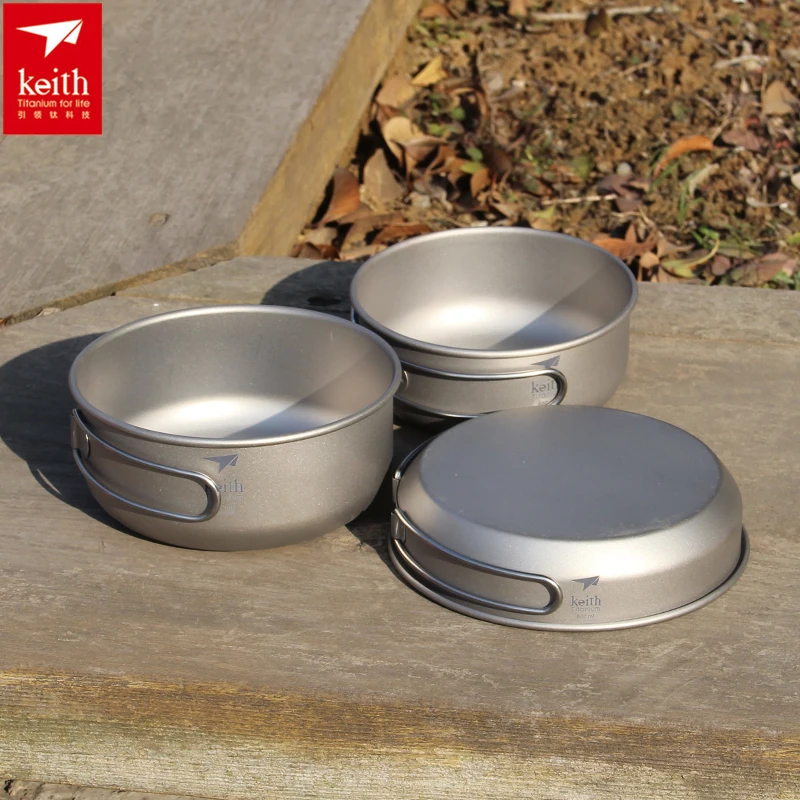 Keith 3PCS Titanium Cookware P - đánh giá và giá Camping Outdoor Cooking Set