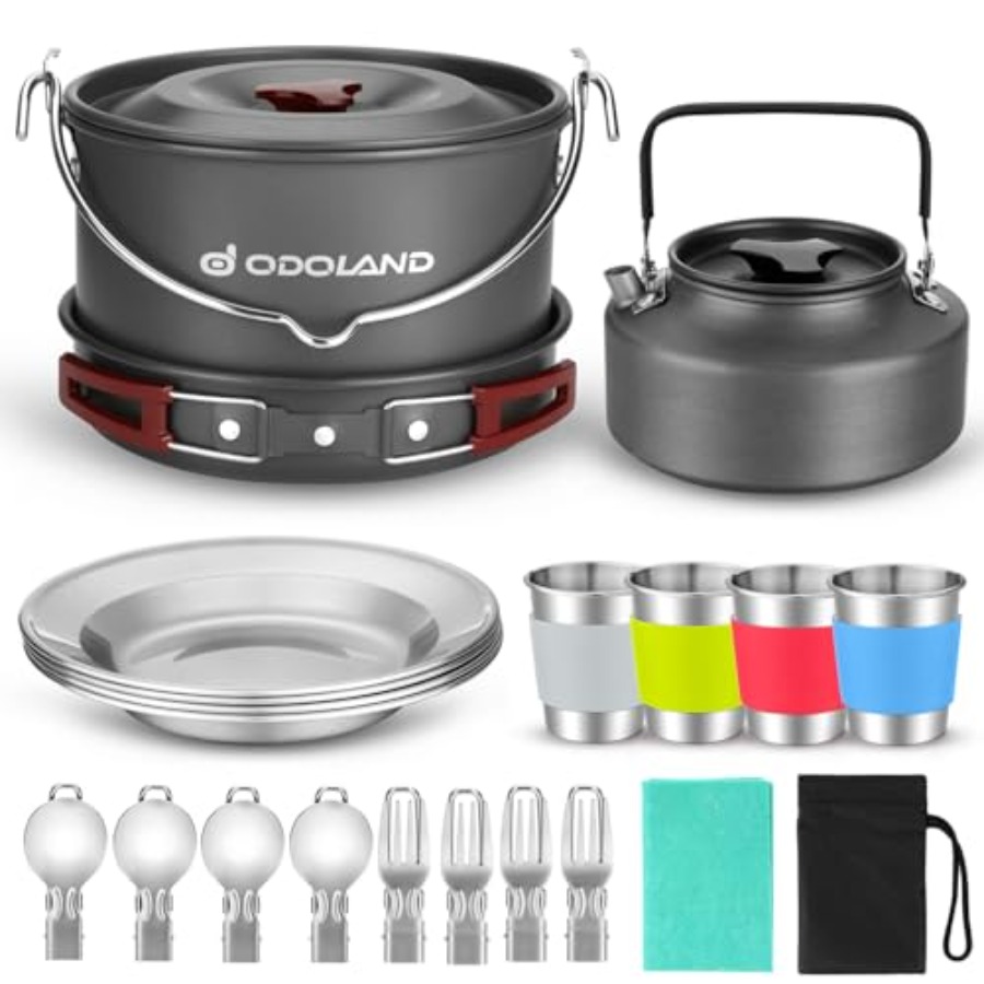 22pcs Camping Cookware Mess Ki - đánh giá và giá Camping Cooking Mess Kit