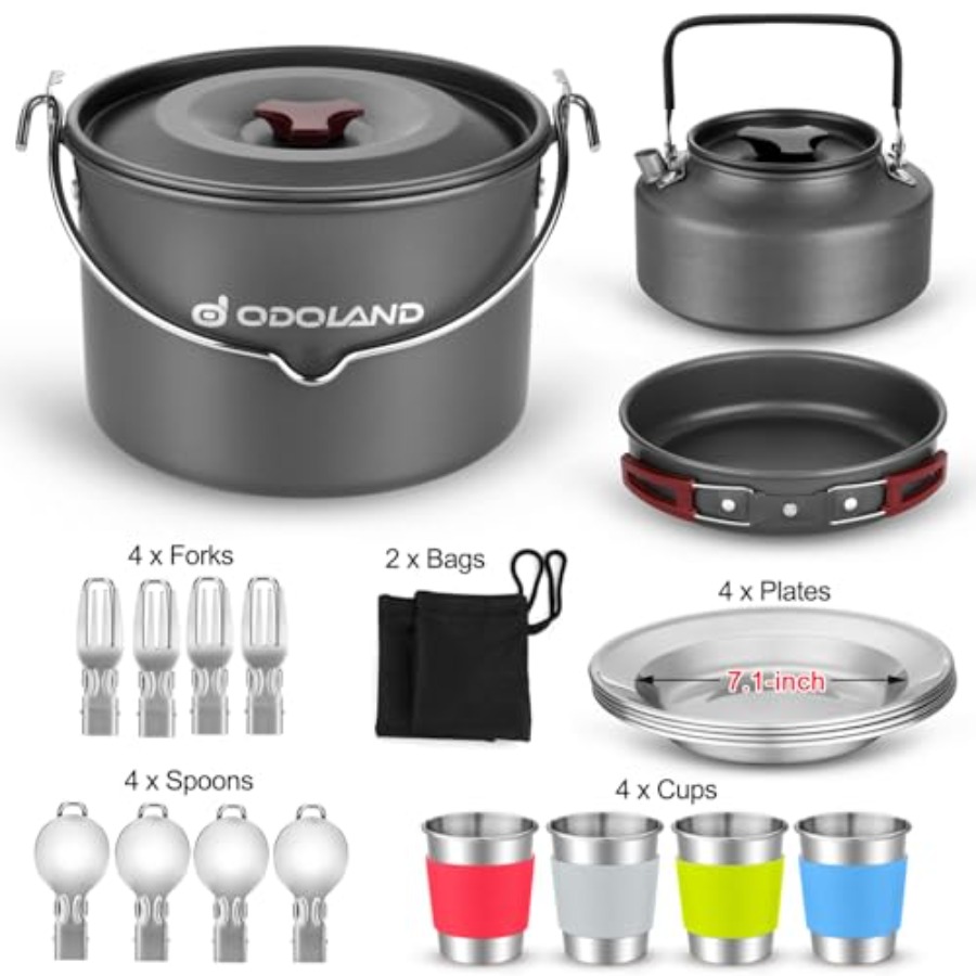 22pcs Camping Cookware Mess Ki - đánh giá và giá Camping Cooking Mess Kit