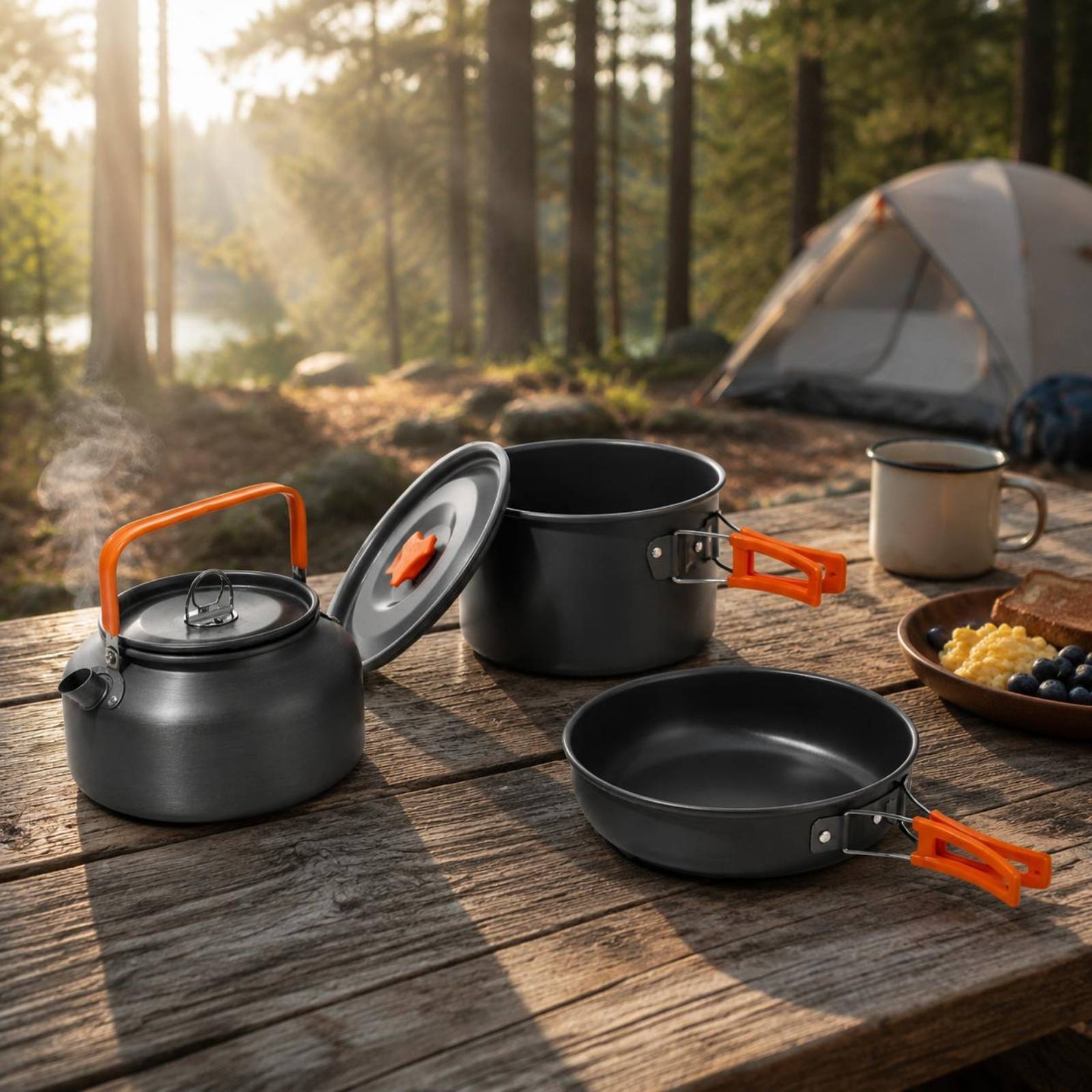 Camping Pot and Kettle Set Nes - đánh giá và giá Camping Outdoor Cooking Set