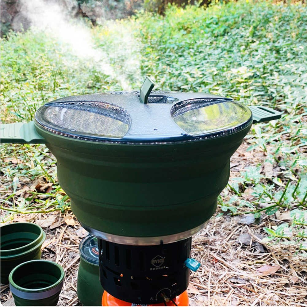 2.5L Silicone Folding Kettle C - đánh giá và giá Camping Cooking Set Stainless Steel