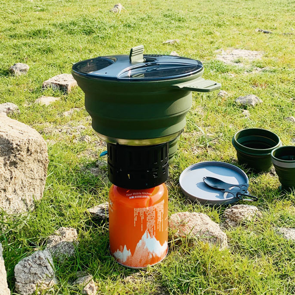 2.5L Silicone Folding Kettle C - đánh giá và giá Camping Cooking Set Stainless Steel