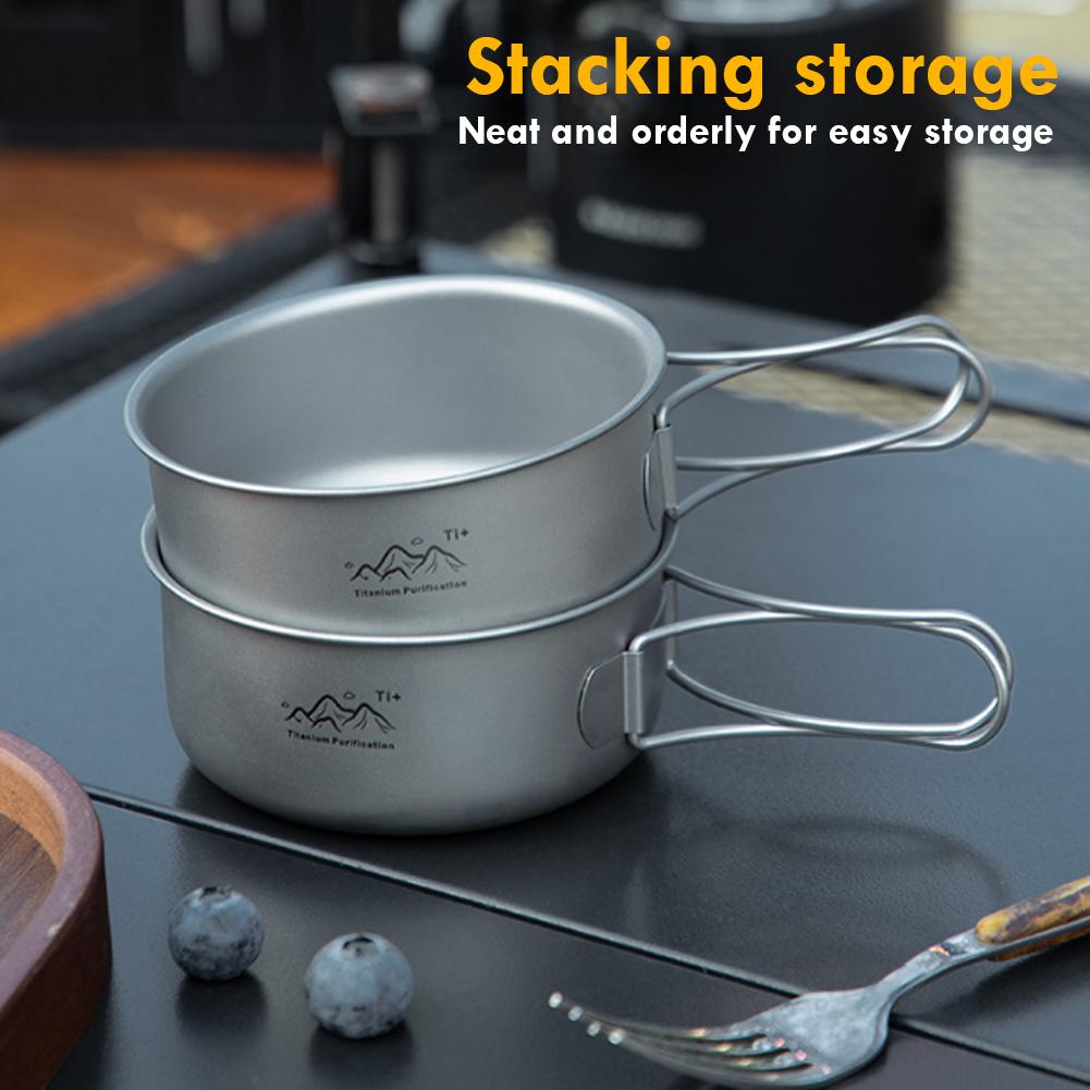 Titanium Foldable Camping Pot  - đánh giá và giá Camping Cooking Set Stainless Steel