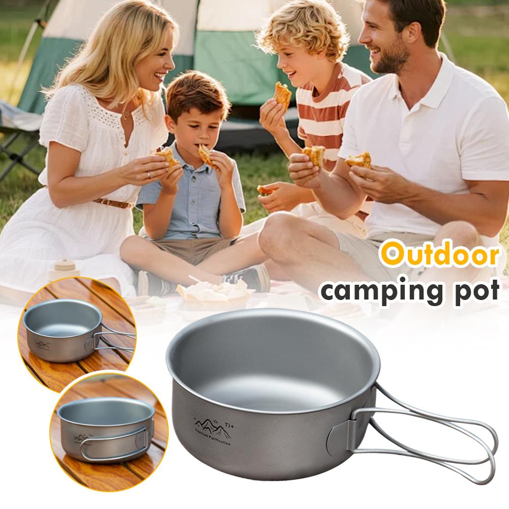 Titanium Foldable Camping Pot  - đánh giá và giá Camping Cooking Set Stainless Steel