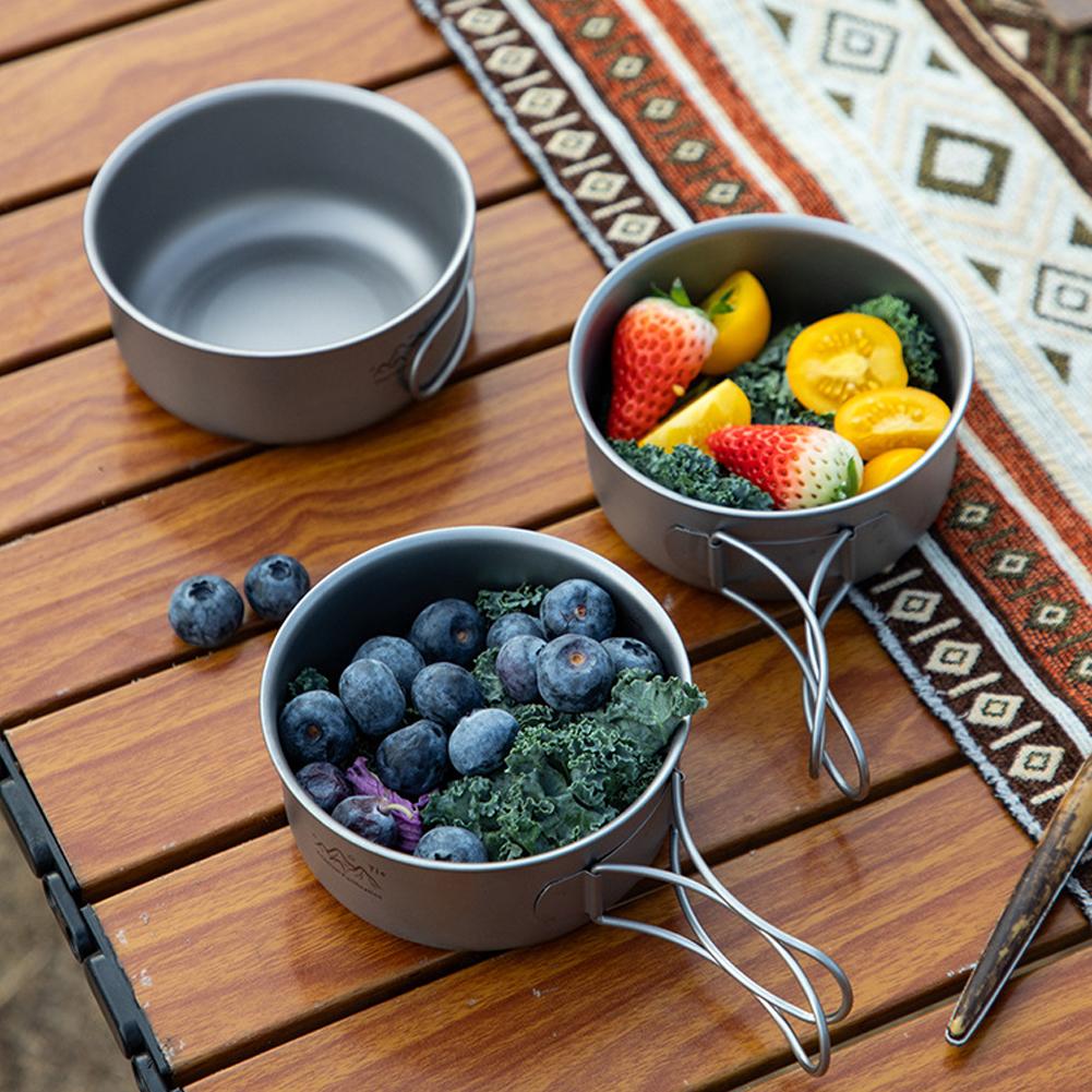 Titanium Foldable Camping Pot  - đánh giá và giá Camping Cooking Set Stainless Steel