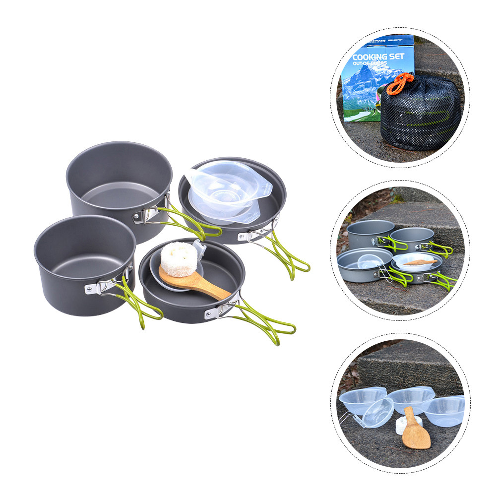 1Set Portable Camping Cookware - đánh giá và giá Camping Outdoor Cooking Set