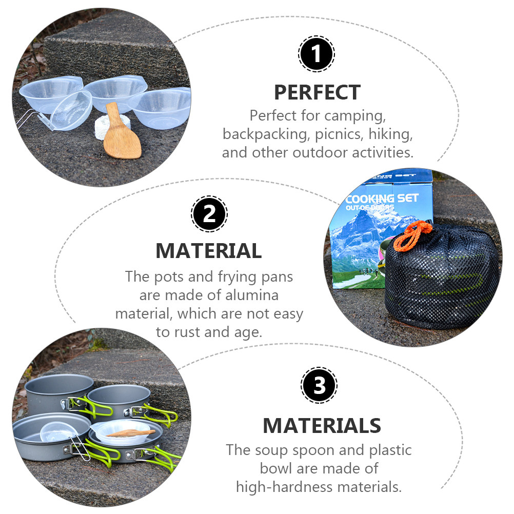 1Set Portable Camping Cookware - đánh giá và giá Camping Outdoor Cooking Set