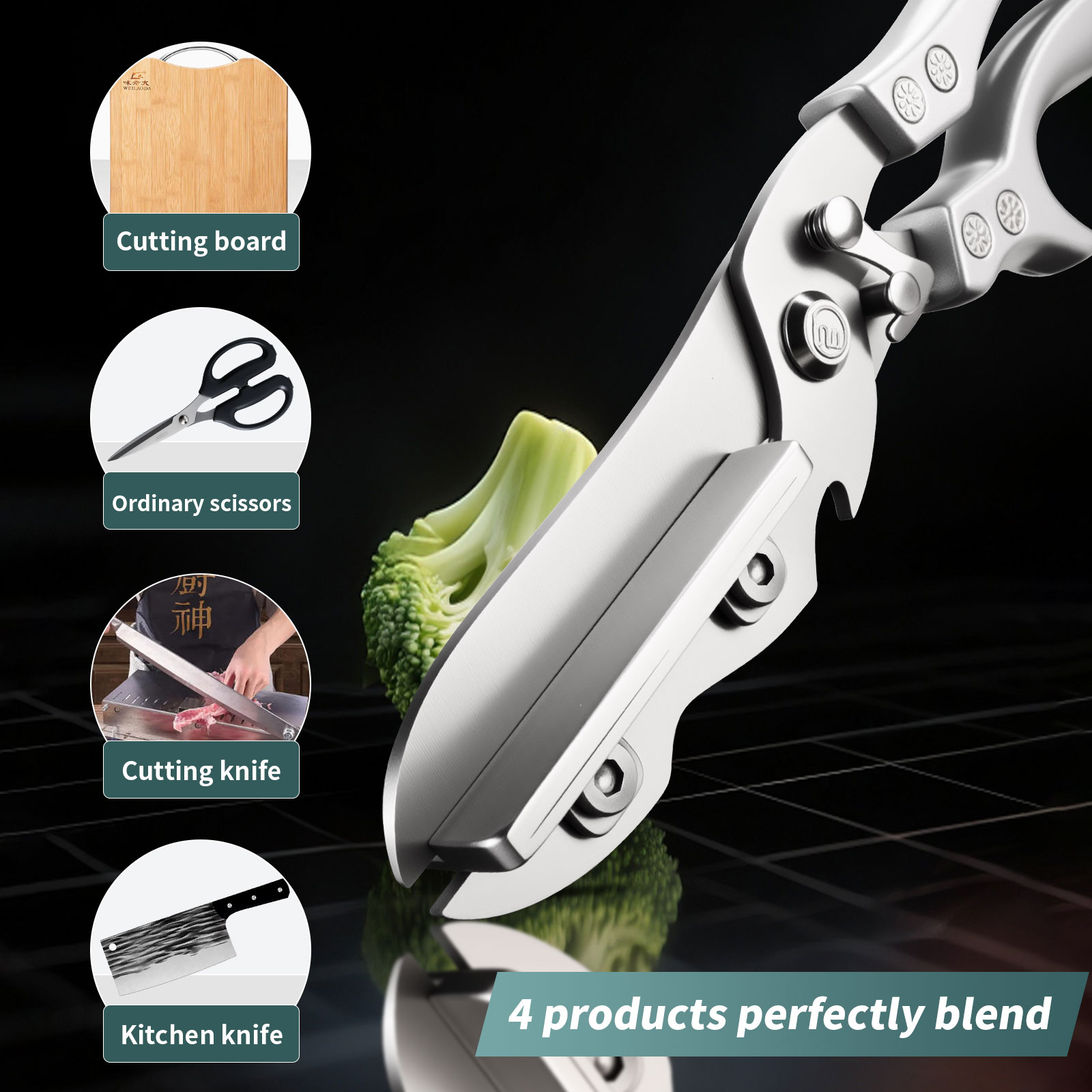 Multifunctional Kitchen Scisso - đánh giá và giá Camping Cooking Knife Set