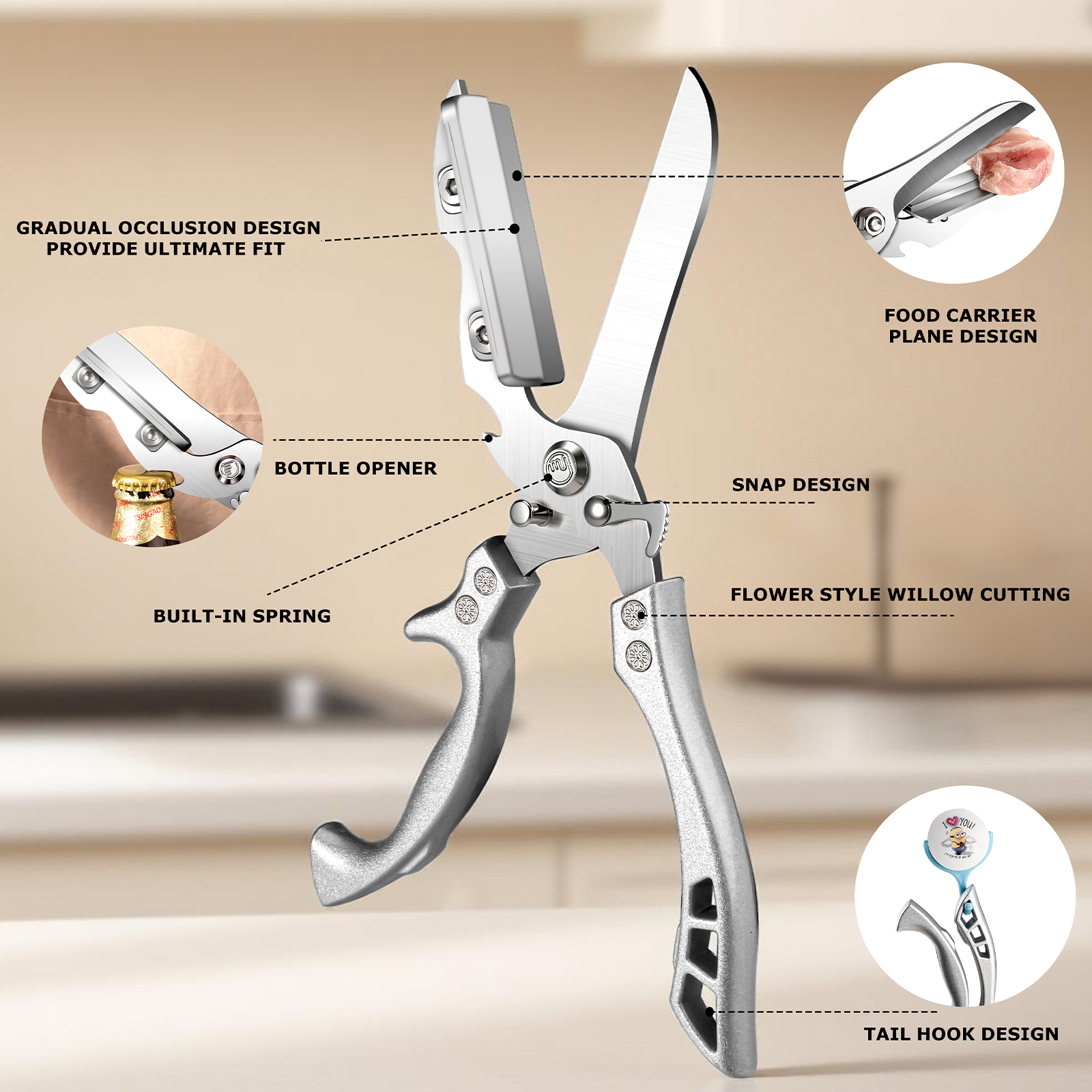 Multifunctional Kitchen Scisso - đánh giá và giá Camping Cooking Knife Set