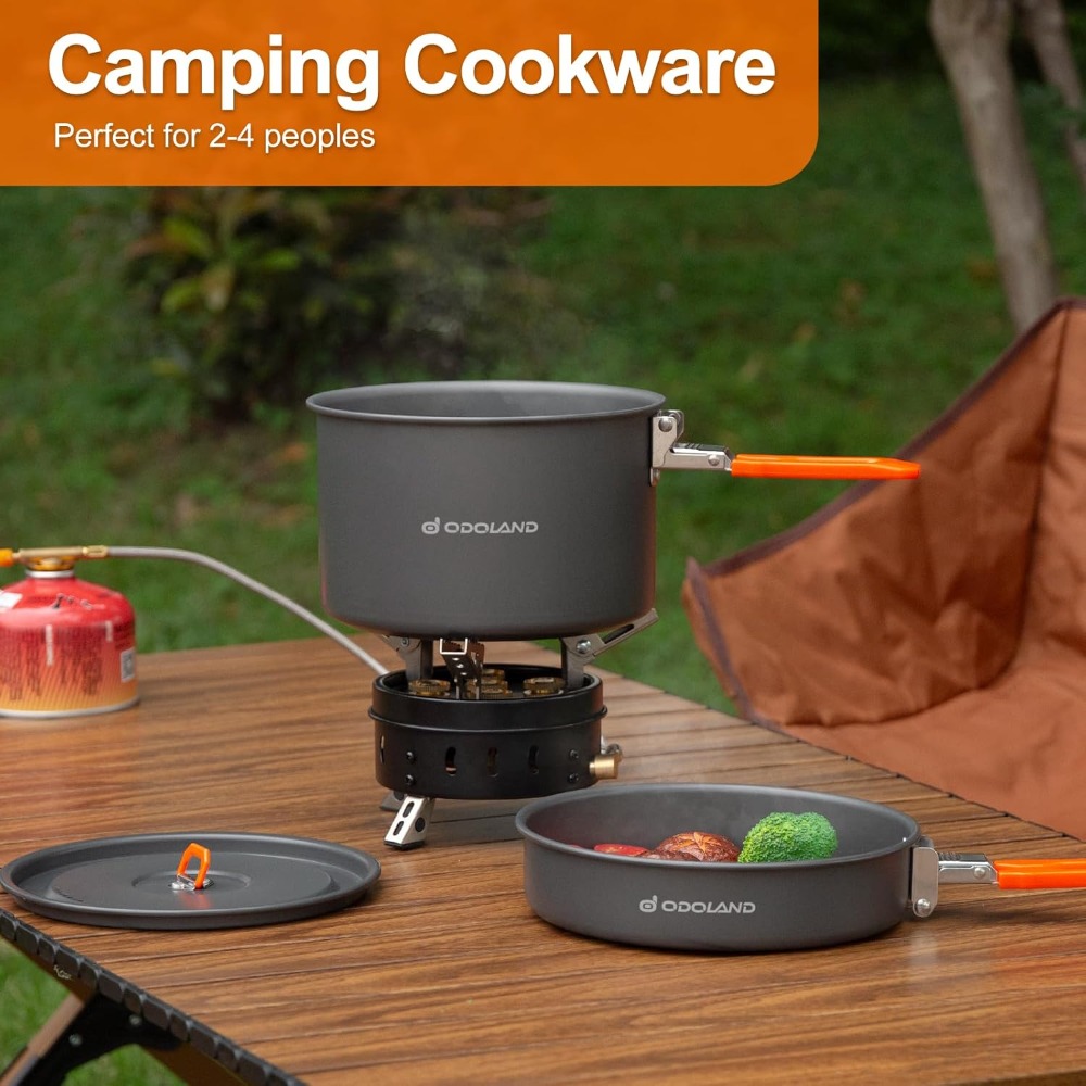 Non-Stick Camping Cookware Mes - đánh giá và giá Camping Cooking Mess Kit