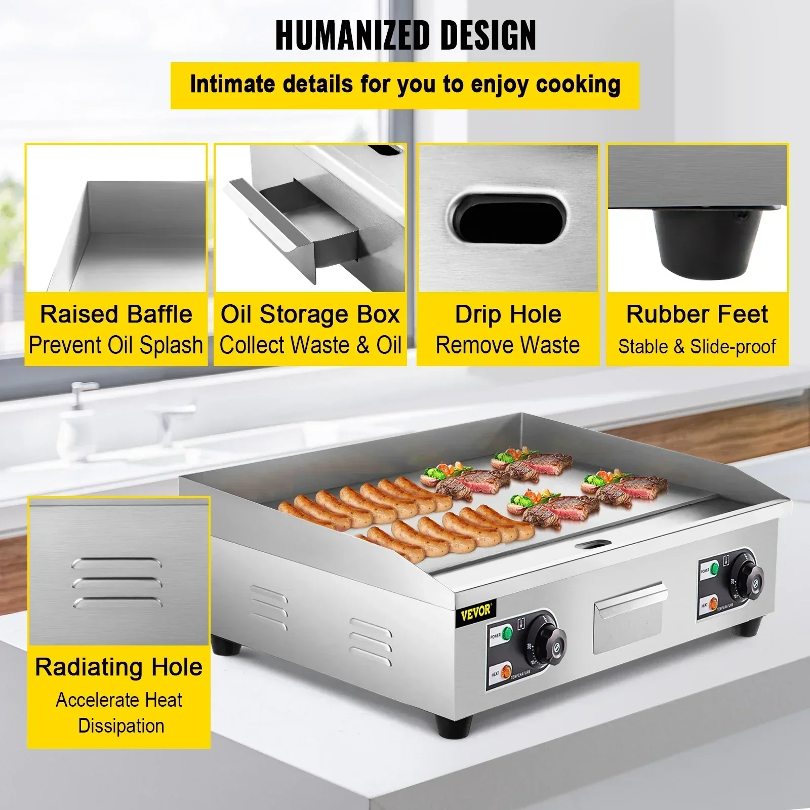 Electric Countertop Griddle wi - đánh giá và giá Camping Cooking Flat Top