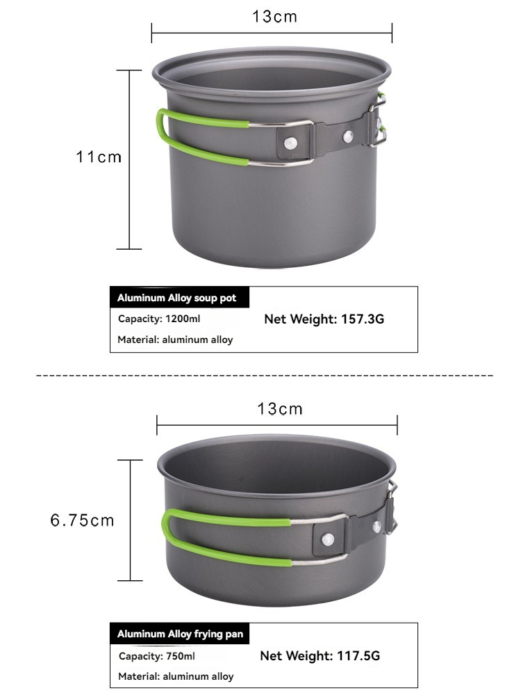 BRS-T15A 2027 Camping Cookware - đánh giá và giá Camping Cooking Mess Kit