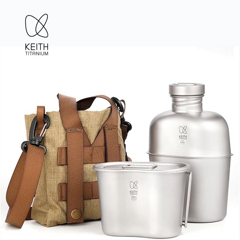 KEITH  Pure Titanium Canteen M - đánh giá và giá Camping Cooking Mess Kit