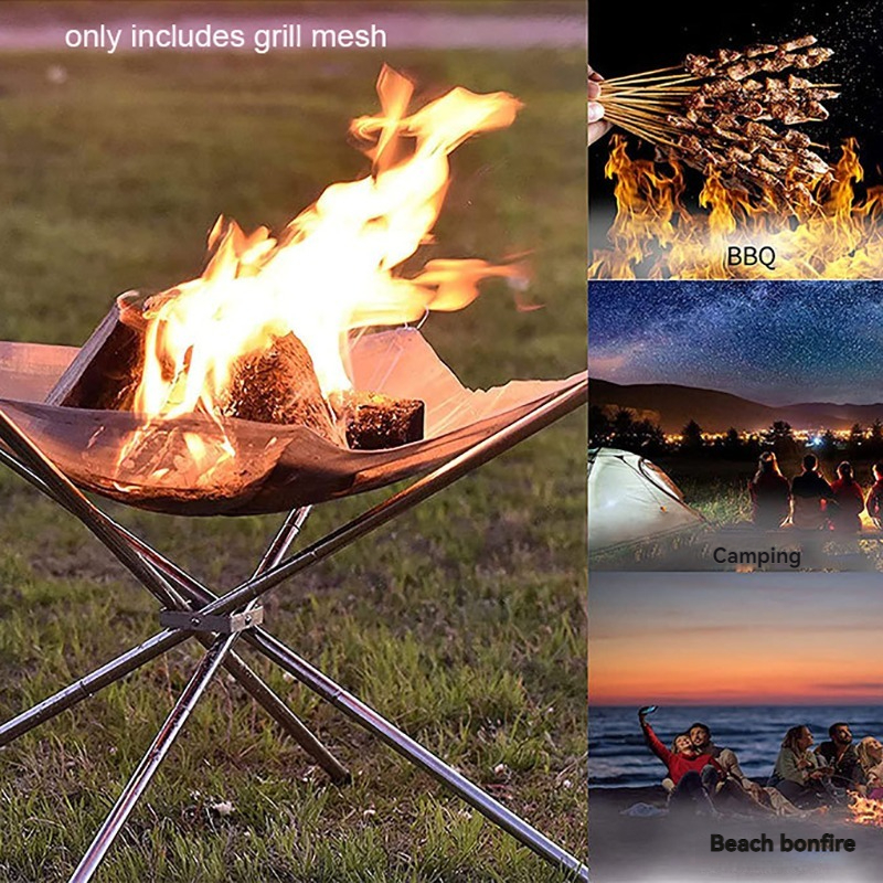 Portable Fire Pit Durable Outd - đánh giá và giá Camping Cooking Mesh