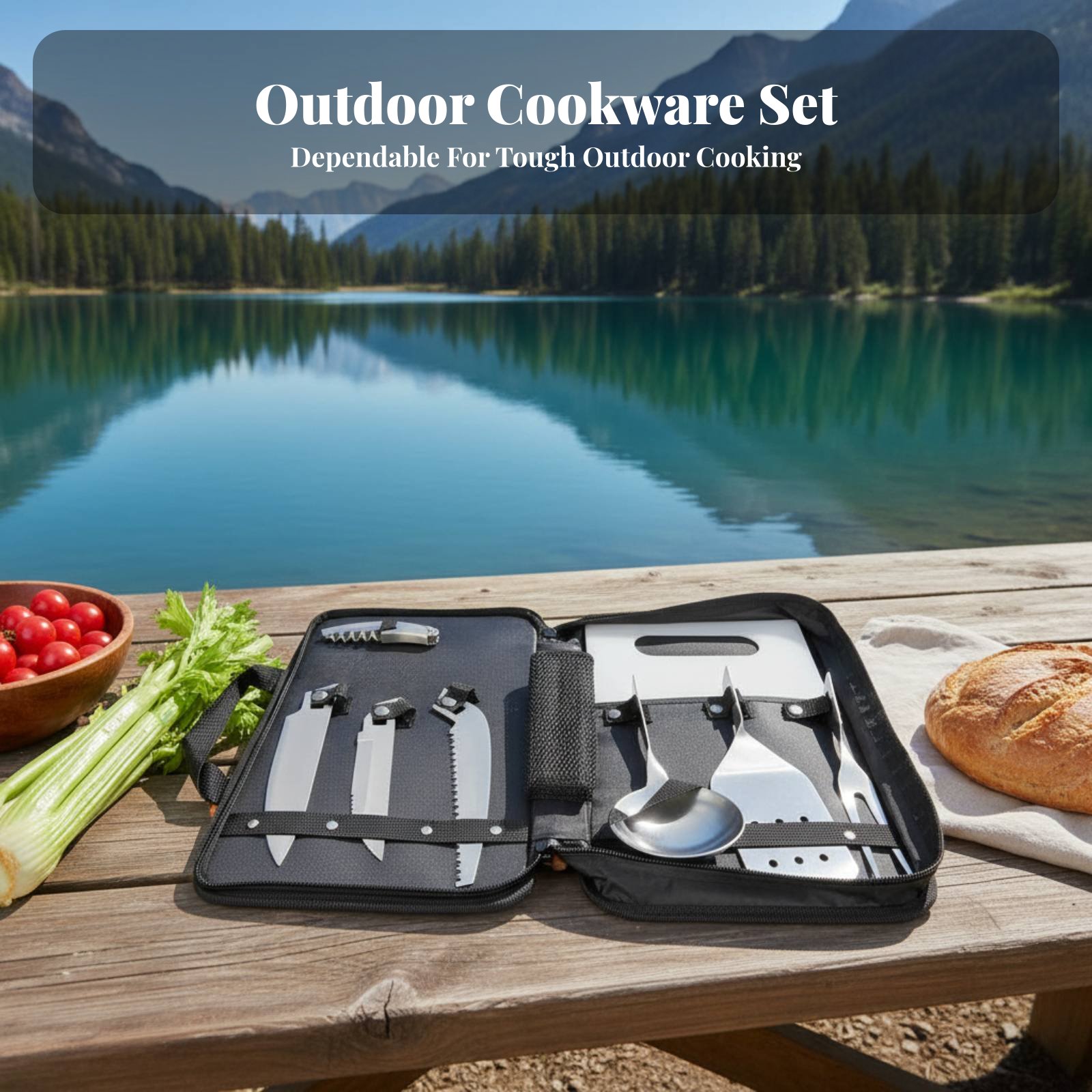 Outdoor Cooking Utensil Set, P - đánh giá và giá Camping Cooking Knife Set