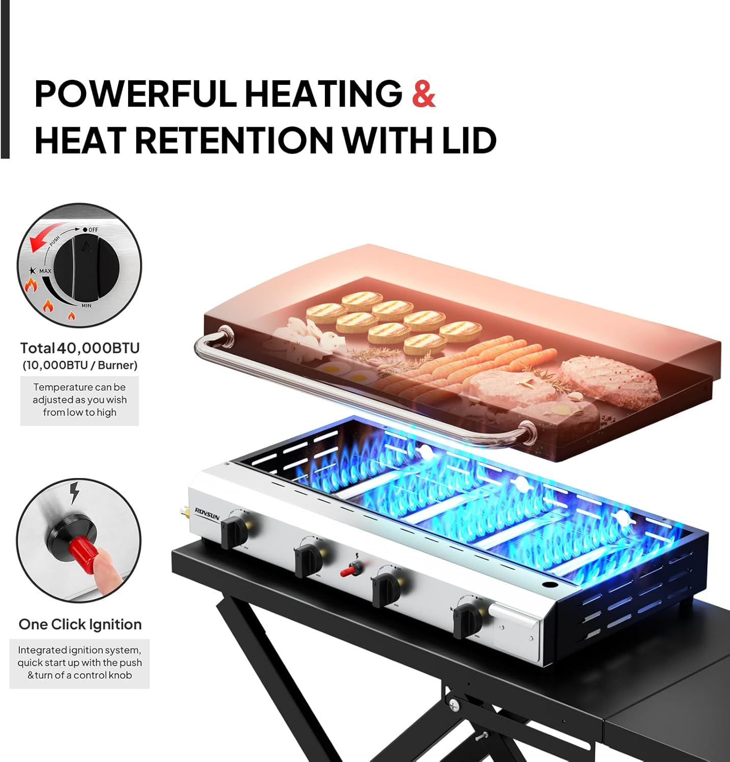 Portable Rolling Flat Top Gas  - đánh giá và giá Camping Cooking Flat Top