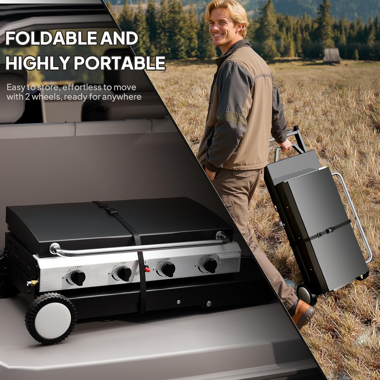 Portable Rolling Flat Top Gas  - đánh giá và giá Camping Cooking Flat Top