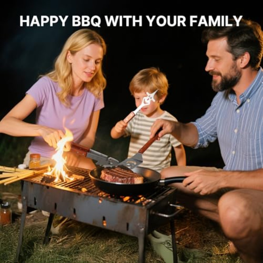 7 in 1 Stainless Steel BBQ Acc - đánh giá và giá Camping Cooking Tools