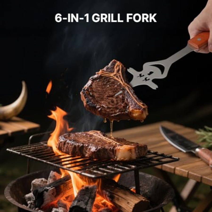 7 in 1 Stainless Steel BBQ Acc - đánh giá và giá Camping Cooking Tools