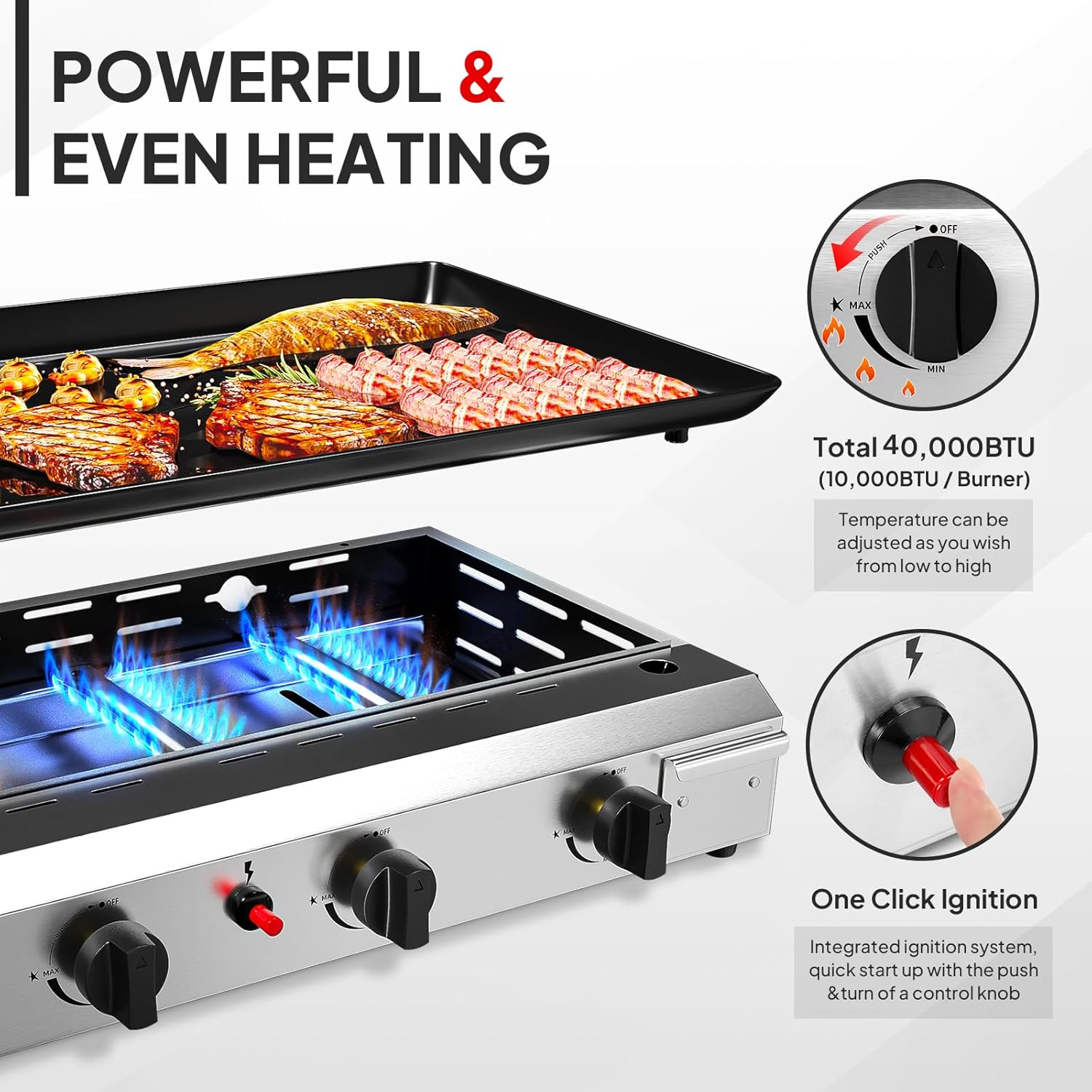Portable Propane Griddle with  - đánh giá và giá Camping Cooking Flat Top