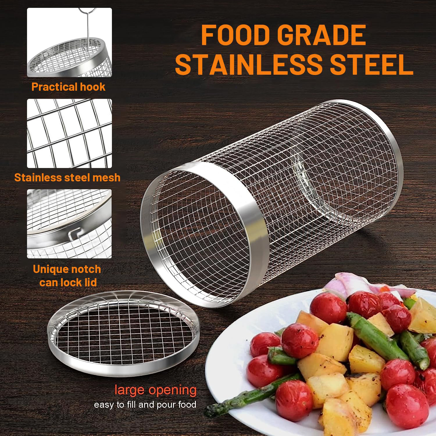 2 Pieces Rolling Grilling Bask - đánh giá và giá Camping Cooking Mesh