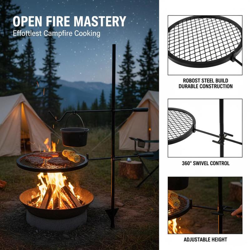 Rotating Cooking Grate 24x24 I - đánh giá và giá Camping Cooking Mesh