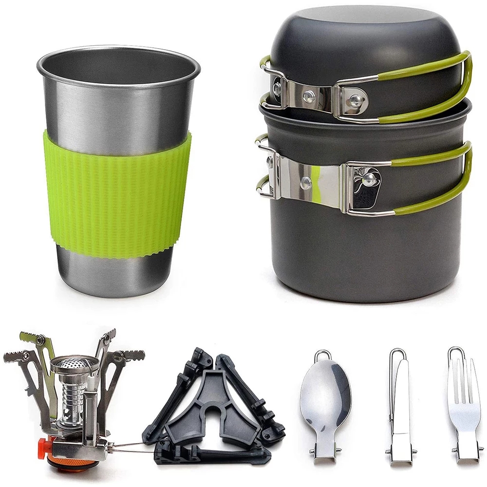 Camping Cookware Kit with Stov - đánh giá và giá Camping Cooking Mesh