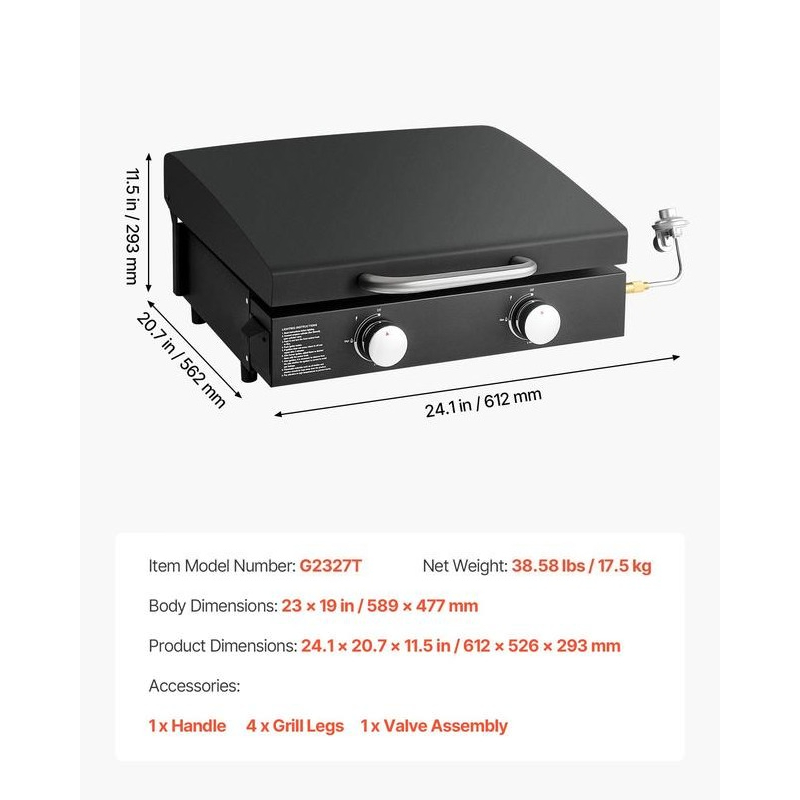 Gas Griddle, 2 Burner Tabletop - đánh giá và giá Camping Cooking Flat Top