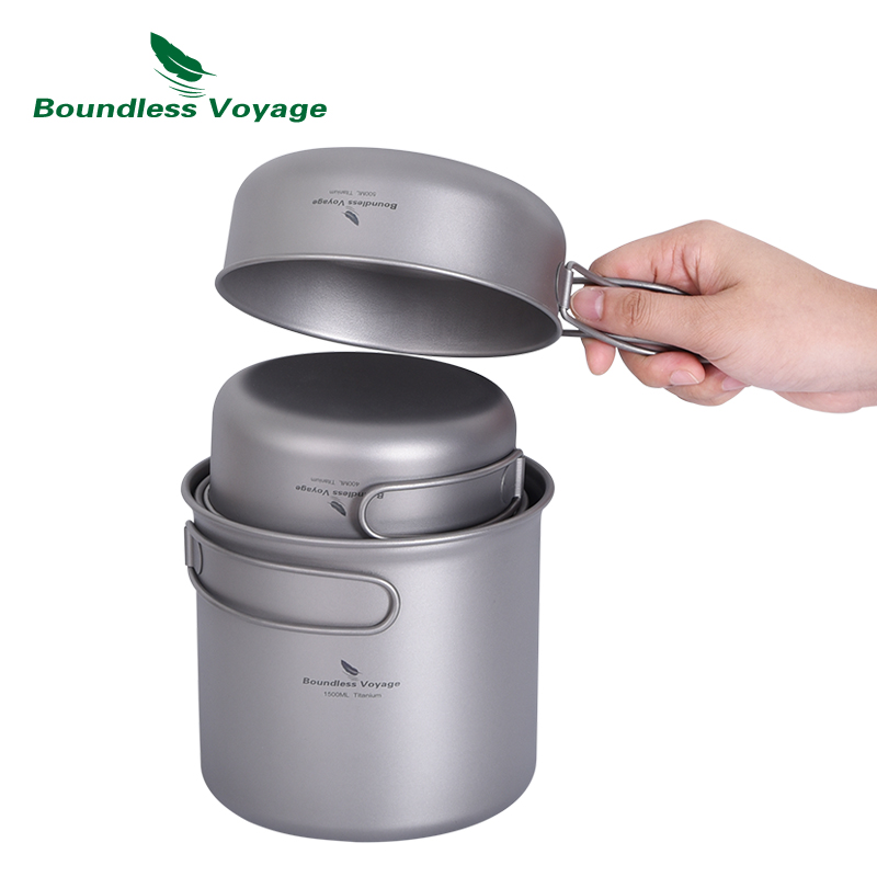 Boundless Voyage Titanium Pot  - đánh giá và giá Camping Cooking Mess Kit